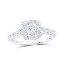  14k White Gold Round Diamond Halo Bridal Wedding Engagement Ring 1 Cttw
