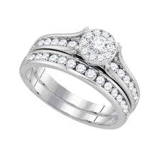  14k White Gold Round Diamond Bridal Wedding Ring Band Set 1 Cttw