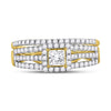 14k Yellow Gold Princess Diamond Bridal Wedding Ring Band Set 1 Cttw