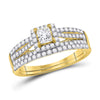 14k Yellow Gold Princess Diamond Bridal Wedding Ring Band Set 1 Cttw