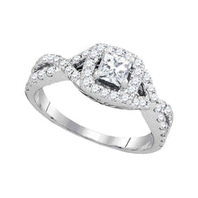  14k White Gold Princess Diamond Solitaire Twist Bridal Wedding Engagement Ring 1 Cttw