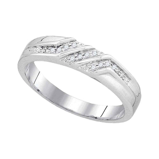 10k White Gold His Hers Round Diamond Solitaire Matching Wedding Set 1/4 Cttw