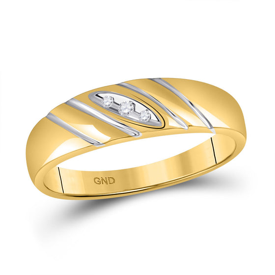 10k Yellow Gold His Hers Round Diamond Solitaire Matching Wedding Set 1/5 Cttw
