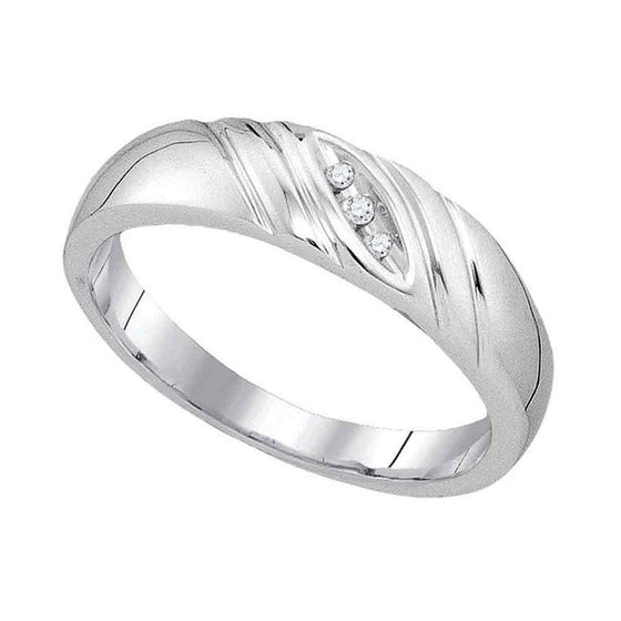 10k White Gold His Hers Round Diamond Solitaire Matching Wedding Set 1/5 Cttw