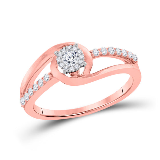 10k Rose Gold Round Diamond Solitaire Bridal Wedding Engagement Ring 1/3 Cttw