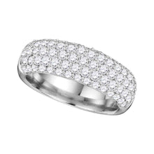  14k White Gold Womens Round Diamond Pave Composite Band Ring 1-5/8 Cttw