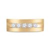 14k Yellow Gold Mens Round Diamond Wedding 5-Stone Band Ring 1/2 Cttw