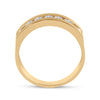 14k Yellow Gold Mens Round Diamond Wedding 5-Stone Band Ring 1/2 Cttw