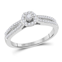  10k White Gold Round Diamond Solitaire Bridal Wedding Engagement Ring 1/4 Cttw