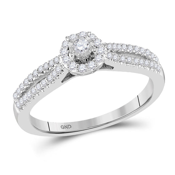 10k White Gold Round Diamond Solitaire Bridal Wedding Engagement Ring 1/4 Cttw