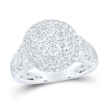  10k White Gold Womens Round Diamond Flower Cluster Ring 5/8 Cttw