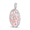 10k Two-tone Gold Womens Round Diamond Circle Pendant 1/2 Cttw
