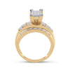 14k Yellow Gold Princess Diamond Cluster Bridal Wedding Engagement Ring 7/8 Cttw