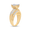 14k Yellow Gold Princess Diamond Cluster Bridal Wedding Engagement Ring 7/8 Cttw