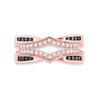 10k Rose Gold Womens Round Black Color Enhanced Diamond  Enhancer Wedding Band 1/2 Cttw