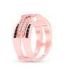 10k Rose Gold Womens Round Black Color Enhanced Diamond  Enhancer Wedding Band 1/2 Cttw