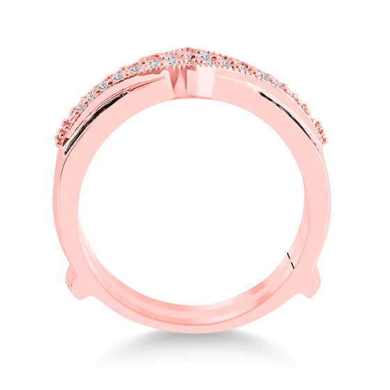 10k Rose Gold Womens Round Black Color Enhanced Diamond  Enhancer Wedding Band 1/2 Cttw
