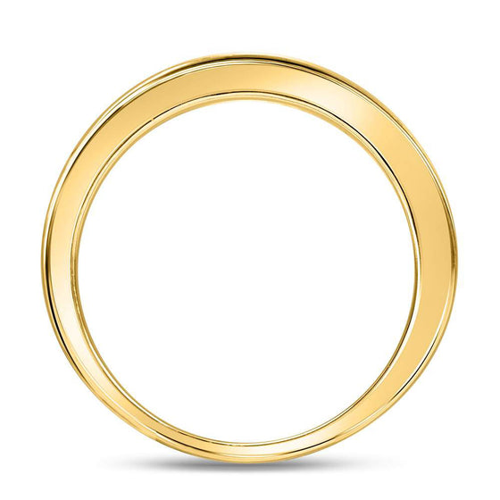 14k Yellow Gold Womens Round Channel-set Diamond Wedding Band 1/6 Cttw