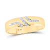 10k Yellow Gold His Hers Round Diamond Cluster Matching Wedding Set 1/3 Cttw