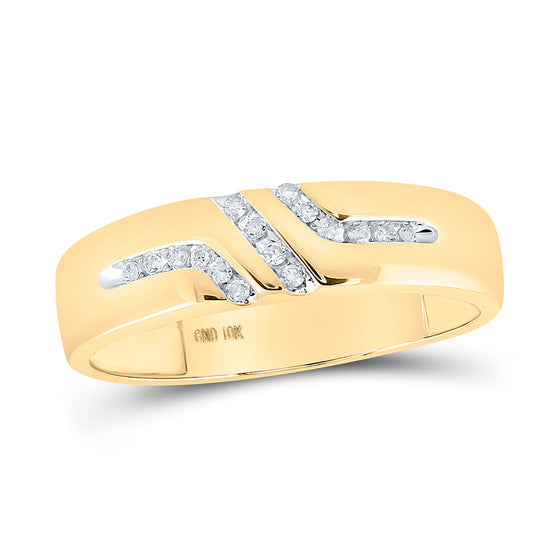 10k Yellow Gold His Hers Round Diamond Cluster Matching Wedding Set 1/3 Cttw