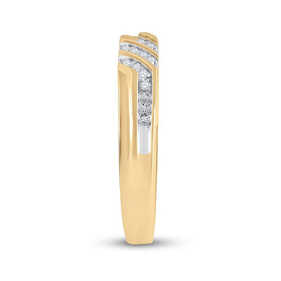 10k Yellow Gold His Hers Round Diamond Solitaire Matching Wedding Set 3/8 Cttw