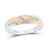 10k Two-tone Gold His Hers Round Diamond Cluster Matching Wedding Set 1/3 Cttw