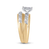 10k Yellow Gold His Hers Round Diamond Solitaire Matching Wedding Set 1/10 Cttw