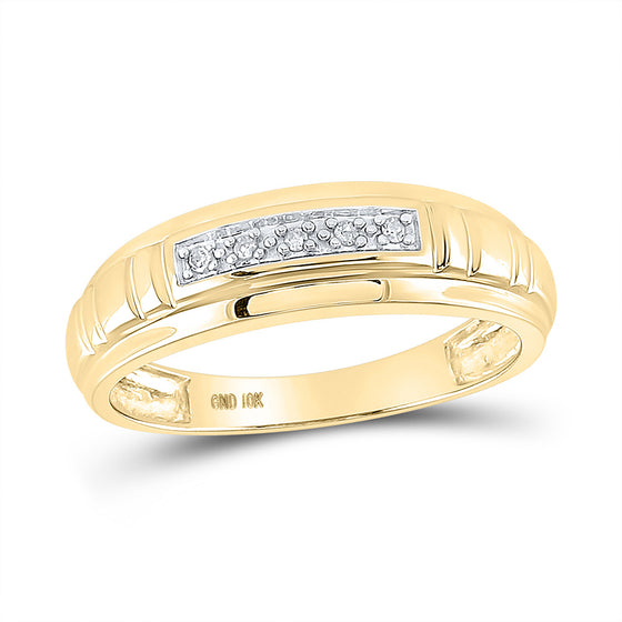 10k Yellow Gold His Hers Round Diamond Solitaire Matching Wedding Set 1/6 Cttw