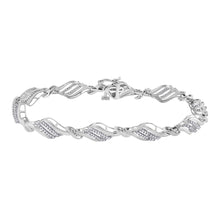  10k White Gold Womens Round Diamond Fashion Bracelet 1/2 Cttw