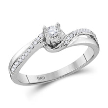  10k White Gold Round Diamond Solitaire Bridal Wedding Engagement Ring 1/8 Cttw