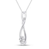 10k White Gold Womens Round Diamond Infinity Cluster Pendant 1/8 Cttw