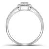 10k White Gold Womens Round Diamond Square Cluster Ring 1/6 Cttw