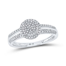  10k White Gold Round Diamond Circle Cluster Bridal Wedding Engagement Ring 1/4 Cttw