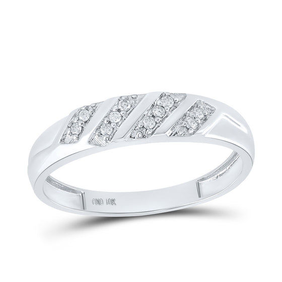 10k White Gold His Hers Round Diamond Cluster Matching Wedding Set 1/3 Cttw