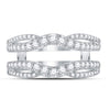 14k White Gold Womens Round Diamond Wrap Ring Guard Enhancer 5/8 Cttw