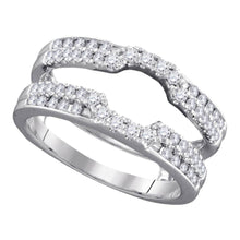  14k White Gold Womens Round Diamond Solitaire Enhancer Wedding Band 1/2 Cttw