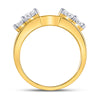 14k Yellow Gold Womens Round Diamond Solitaire Enhancer Wedding Band 3/4 Cttw