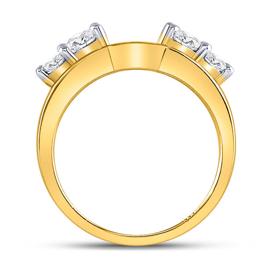 14k Yellow Gold Womens Round Diamond Solitaire Enhancer Wedding Band 3/4 Cttw