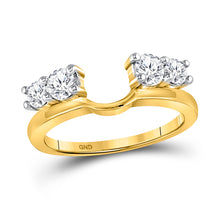  14k Yellow Gold Womens Round Diamond Solitaire Enhancer Wedding Band 3/4 Cttw