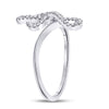 10k White Gold Womens Round Diamond Treble Clef Music Note Ring 1/6 Cttw