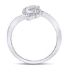 10k White Gold Womens Round Diamond Treble Clef Music Note Ring 1/6 Cttw