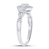 10k White Gold Round Diamond Solitaire Bridal Wedding Engagement Ring 3/8 Cttw