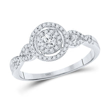  10k White Gold Round Diamond Solitaire Bridal Wedding Engagement Ring 3/8 Cttw