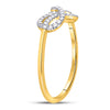 10k Yellow Gold Womens Round Diamond Infinity Fashion Ring 1/6 Cttw