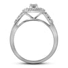 10k White Gold Round Diamond Bridal Wedding Ring Band Set 1/3 Cttw