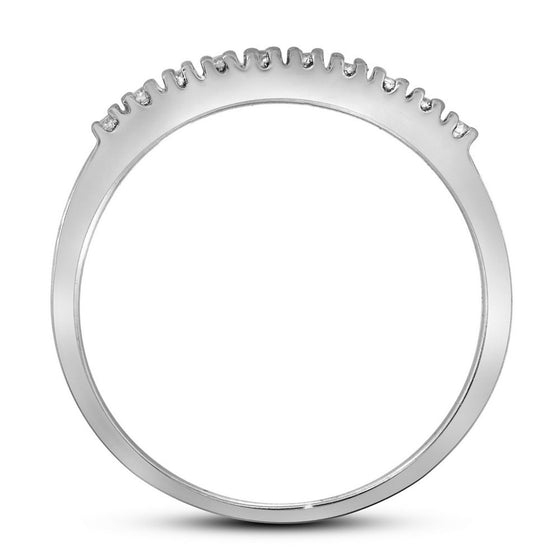 10k White Gold Round Diamond Bridal Wedding Ring Band Set 1/3 Cttw