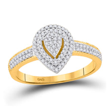  10k Yellow Gold Round Diamond Cluster Bridal Wedding Engagement Ring 1/4 Cttw