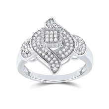  Sterling Silver Womens Round Diamond Fashion Ring 1/3 Cttw