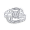Sterling Silver Womens Round Diamond Cluster Ring 1/3 Cttw