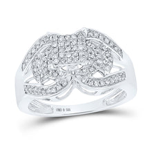  Sterling Silver Womens Round Diamond Square Ring 1/2 Cttw